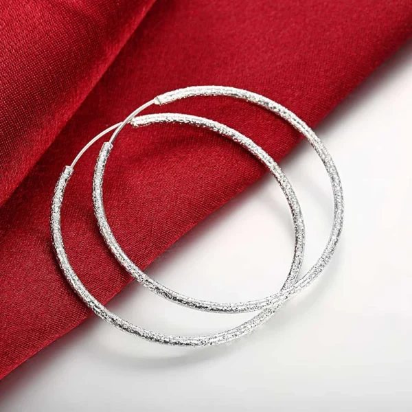 Top Quality 925 Sterling Silver Earrings Simple Round Circle Hoop Earrings For Woman Fashion Wedding Engagement Charm Jewelry 6