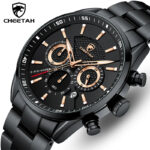 CHEETAH New Watch Top Brand Casual Sport Chronograph Mens Watches Stainless Steel Wristwatch Big Dial Waterproof Quartz Clock