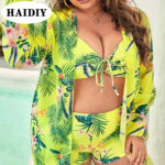 OEM 2023 Custom Print LOGO Low MOQ Sexy Plus Size Bikini Beachwear With Cover up Designer Bathing Suit for Women Swimwear