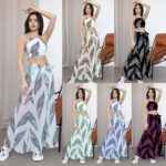 European Printed Swimwear Women Long Skirt Holiday Swimwear Bikini Swim Suit