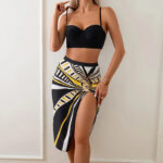 2024 Womens Bikini Quick Dry Breathable and Sustainable Swimwear Three-Piece Printed  Bikini for Adults