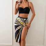 2024 Womens Bikini Quick Dry Breathable and Sustainable Swimwear Three-Piece Printed Bikini for Adults