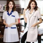 Support Add logo Costume Female Spa Beauty Salon Long Jacket Gown Uniform