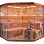 Luxury Traditional 5-6 Person Himalayan Salt Dry Sauna Commercial