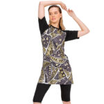 Plus Size 4XL Printed Summer Short Sleeves Pants Swimsuits