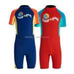 DIVE&SAIL Customized One-Piece UV Protected Kids Swimwear Short Sleeve Design for Childrens Swimming and Diving