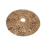 Handmade Circular Woven Bamboo Water Hyacinth Mat Insulation Pad Seagrass Fruit Plate Placemat Factory Wholesale Rattan Material