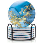 High Quality Durable Resin Coffee Cup Coaster Hot Selling Absorbent Ceramic Coasters Round Felt Coaster for Dining Table