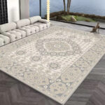 Customized Modern Rectangular Carpet Geometric Pattern Machine-Made Imitation Cashmere Area Rug for Office & Living Room