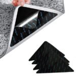 Reusable Washable Non Slip Anti Corner Curling Carpet Gripper Rug Grippers Rug Carpet Mat Triangle Corner Shape PU Gripper