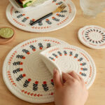 Kitchen Pot Holders Cotton Thread Weave Placemat Insulating Pad Cooking Dinnerware Mat