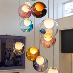 Big Chandelier Light For Living Room Lobby Hallway Home Decor Long LED Pendant Lamp Foyer Staircase Ceiling Light Cristal Lustre