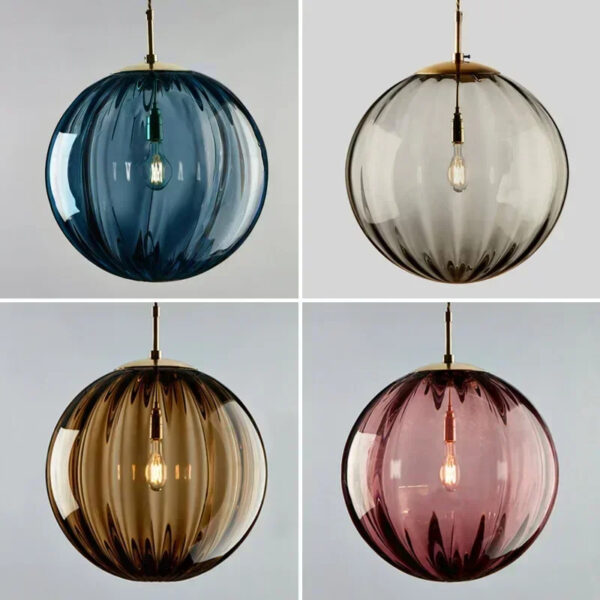 Modern Stained Glass Chandelier Restaurant Bar Ball Lustre Pendant Lights Home Decor Luminaire Suspendu Hanging Light Fixture