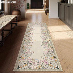 Hallway Carpet Runway Long Rug Machine Washable Folding Non-slip Floor Mat Spring Flower Home Decoration Rugs for Living Room