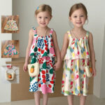 Girls Backless Dress + Bag 2PCS Suit 2025 New Summer 0-8 Years Princess Sleeveless Vest Baby Toddler Dress Fashion Trendy Outfit